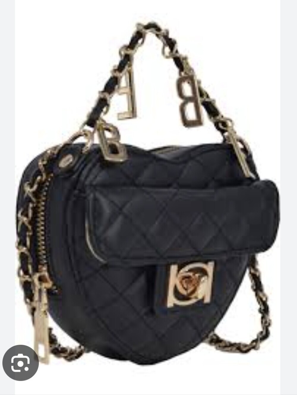 Bebe Quilted Heart Crossbody Bag Gold Hardware New